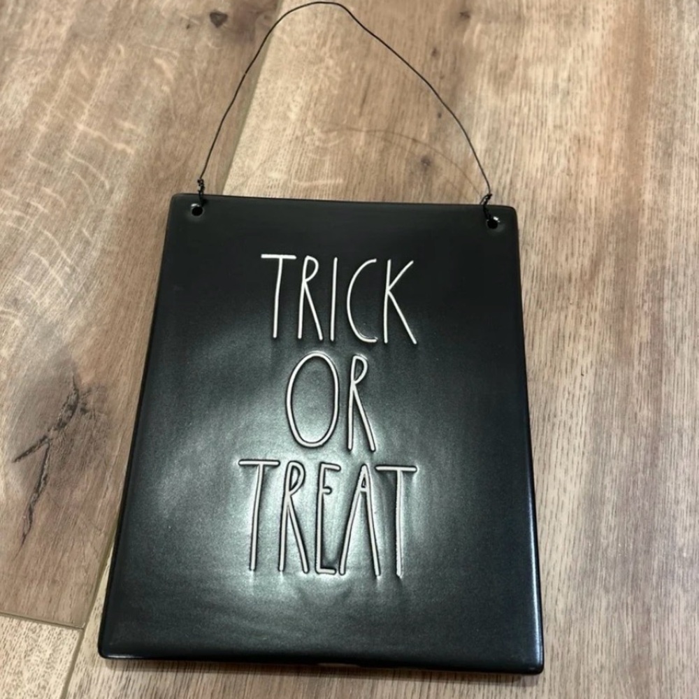 Rae Dunn Black ‘ Trick or Treat’  Hanging Sign